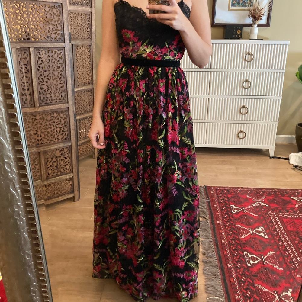 Marchesa Norte Embroidered Lace Gown $1095